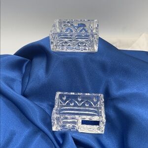 Marquis Waterford Crystal Cut Glass Sugar/Sweetner Server Pair. NIB “Glenbrook”
